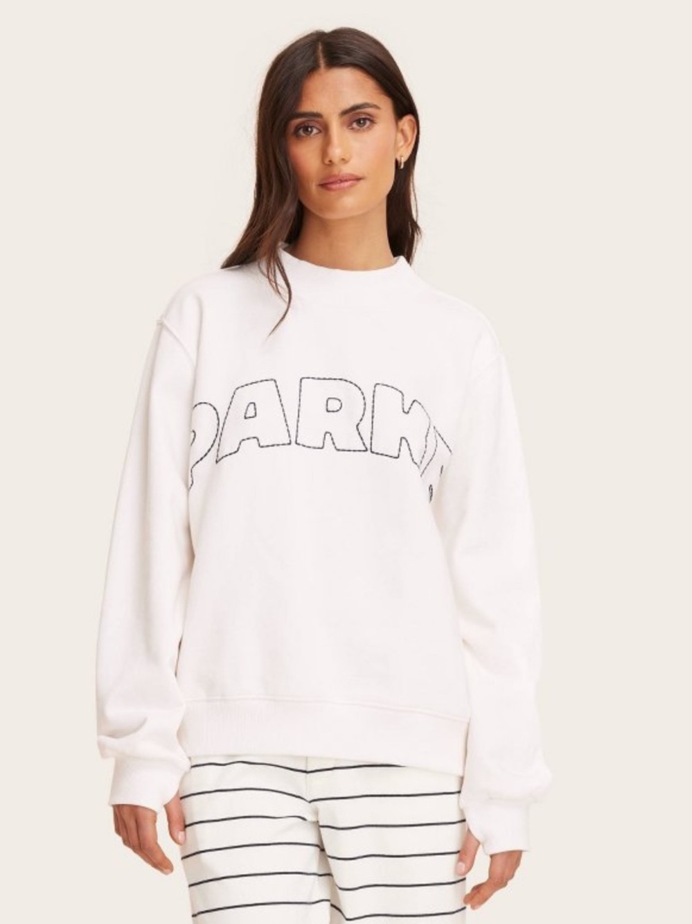 Mockneck Pullover Sweatshirt - Parke x Target Cream NEW